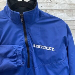 Vintage Kentucky Wildcats Mens M Windbreaker Blue‎  1/4 Zip Vented Boathouse USA